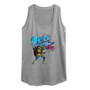 Women's - Teenage Mutant Ninja Turtles - Leonardo AKA Leo Graphic Racerback Tank - 1 of 4
