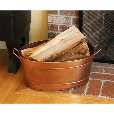24" Copper Plated Oval Galvanized Tub with Handles