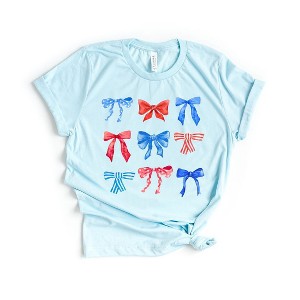 Simply Sage Market Women's Patriotic Coquette Bow Chart Short Sleeve Graphic Tee - 1 of 3