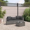vidaXL Patio Sofa Set with Cushions Lounge Setting Outdoor Furniture Poly Rattan - Gray - 2 of 4