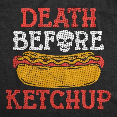 Мужские футболки Crazy Dog T-Shirts, Inc. Mens Funny T Shirts Death Before Ketchup Sarcastic Hotdog Lovers Tee For Men - Crazy Dog Men's T Shirt For Foodies Black L — фото 2