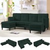 Mjkone Corduroy U-Shape Modular Convertible Sectional Sofa Couch,Upholstered 4-Seater Sofa with Movable Ottoman - 2 of 4