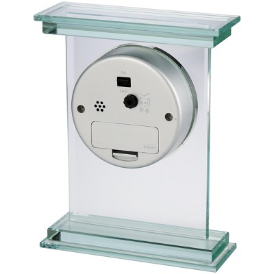 Modern Chrome and Glass Tabletop Alarm Clock