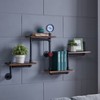 Danya B. 44.5" x 27.6" Tiered Horizontal Industrial Pipe Wall Shelf Brown/Black: Laminated Hardwood, Metal Frame, 4 Levels - 2 of 4