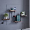 Danya B. 44.5" x 27.6" Tiered Horizontal Industrial Pipe Wall Shelf Brown/Black: Laminated Hardwood, Metal Frame, 4 Levels - image 2 of 4