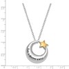 Black Bow Jewelry Sterling Silver Gold Tone Accent Moon & Star Ash Holder Necklace, 18in - 3 of 4