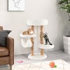 Tangkula 34" Tall Wooden Cat Tree Solid Wood Cat Tower with Jute Scratching Posts - 3 of 4