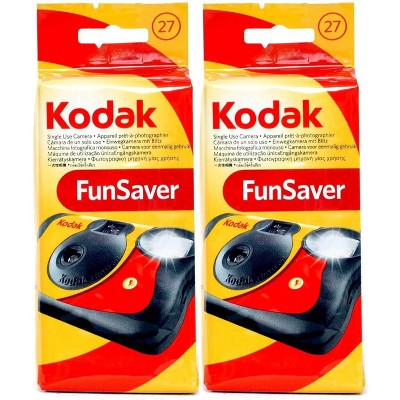 Kodak 2 Pack FunSaver 35mm Single Use Camera With Built In Flash 800 Film 27 Exposure Per Camera