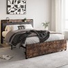 CAVINAS Twin Size Bed Frame, Metal Bed Frame with Storage Headboard & Charging Station, Noise Free - 3 of 4