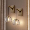 2- Light Hemisphere Crystal Modern Wallchiere Wall Light Wall Sconce - 3 of 4