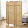 NicBex Room Divider Folding Hand-Woven Privacy Screen with Wood Legs Partition for Home & Office - 4 of 4
