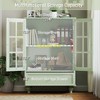 Lirago Minimalist Buffet Cabinet with Double Glass Doors and Drawer-Mint Green Modern Sideboard for Living/Dining - 4 of 4