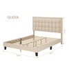 Button Tufted Upholstered Headboard Bed Frame, Sturdy Metal Foundation with Wood Slats, No Box Spring Needed, Platform Design for Bedroom. - 2 of 4