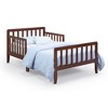 Infurnic Beds, Toddler Single Bed with Safety Guardrails and Headboard, Low To Floor Design for Toddler Children, Brown, 70"*36"*27" - 3 of 4