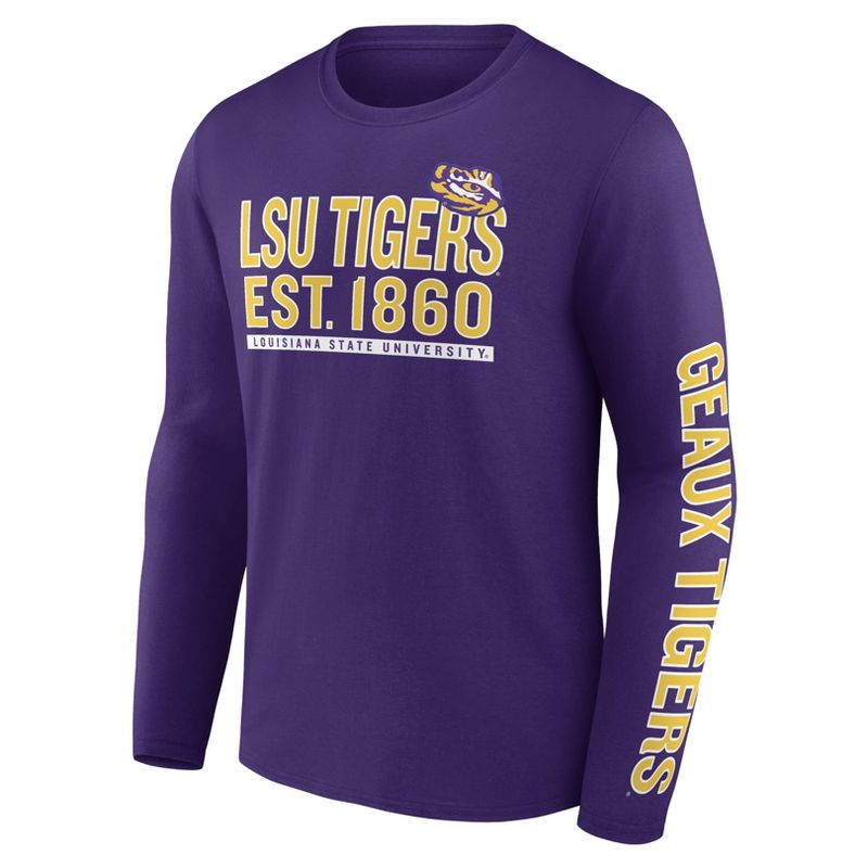 NCAA LSU Tigers Men&#39;s Chase Long Sleeve T-Shirt, 2 of 4