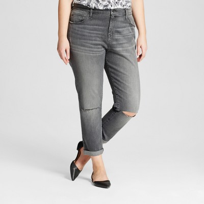 plus size black boyfriend jeans