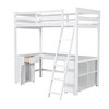 YOOCOZZ Twin Size Loft Bed with U-shaped Desk, Drawers and Storage Shelves - 3 of 4