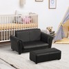 Qaba Kids Sofa Set with Footstool for Toddlers and Babies, Kids Couch for Playroom, Nursery, Living Room, Bedroom Furniture - 2 of 4