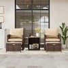 Patio Furniture Set with Ottoman, 5 Pieces Outdoor Patio Conversation Set, Wicker Lounge Chairs with Soft Cushions & Storage Table, Balcony Furniture - 2 of 4