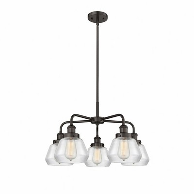 Fulton - 5 Light Stem Hung Chandelier In Art Deco Style-13.5 Inches Tall and 24.5 Inches Wide