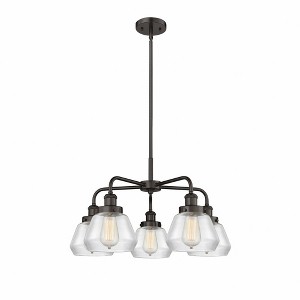Fulton - 5 Light Stem Hung Chandelier In Art Deco Style-13.5 Inches Tall and 24.5 Inches Wide - 1 of 1