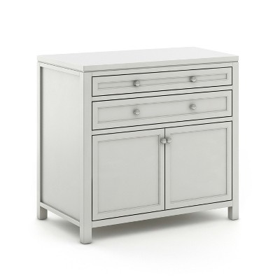 Gray Wooden Kids' Artwork Storage Cabinet with Drawers