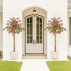 Artificial Bougainvillea Tree, Tall Potted Fake Bougainvillea Trees, Faux Tree with Lifelike Wood Trunk and Pink Flowers for Indoor Outdoor Decor - 2 of 4