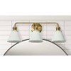 Robert Stevenson Lighting Josie Metal 3-Light Vanity Light with Shades White and Antique Brass: ETL Listed, Glass Shades, Steel Body - 2 of 4