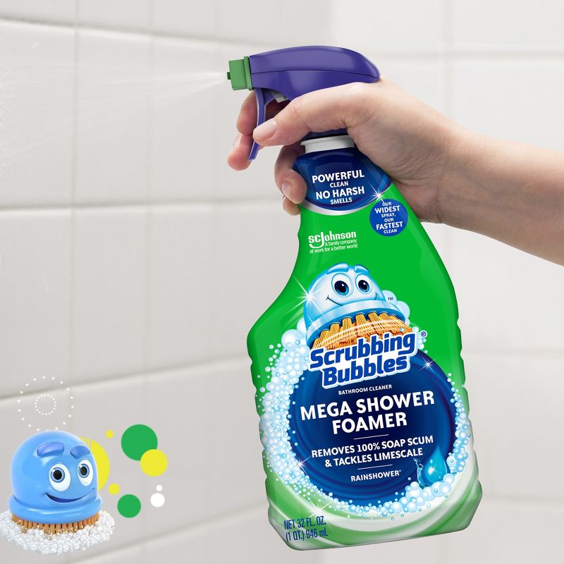 Scrubbing Bubbles Rainshower Scent Mega Shower Foamer Bathroom Cleaner Spray - 32oz, 3 of 14