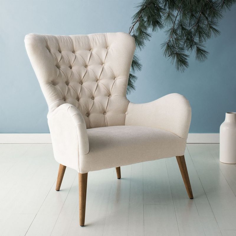 Brayden Contemporary Wingback Chair - Off White - Safavieh., 2 of 10
