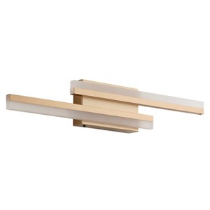 Modern Gold&Black LED Vanity Light for Bathroom, 2-Bar Wall Sconce Fixture with Frosted Acrylic Shade - 1 of 4