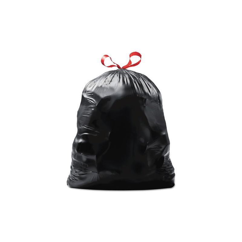 Glad Drawstring Large Trash Bags, 30 gal, 1.05 mil, 30" x 33", Black, 15/Box, 4 of 6