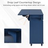 53.2" Rolling Kitchen Island with Drop Leaf, 2 Drawers, 3 Cabinets, Spice & Towel Rack, Adjustable Shelves, Mobile Storage Cart, Kitchen Cabinets - 4 of 4