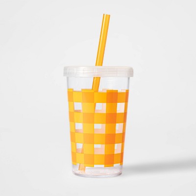 12oz Plastic Gingham Tumbler with Straw - Hyde & EEK! Boutique™