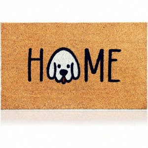 Home Dog 17 inchx 29 inch Coir Entryway Mat with Heavy Duty Backing Anti - Slip PVC Coconut Fiber Surface Minimalist - 1 of 4