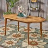 Outdoor Patio Acacia Wood Dining Table,Slatted Tabletop Design Oval Dining Table With Tapered Legs For Patio Kitchen Backyard-Coolbibila - 2 of 4