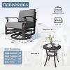 ALAULM Patio Furniture Set, Outdoor Aluminum Swivel Gliders Rocker, Patio Bistro Set Rocking Chair with Tempered Glass Table and Thickened Cushions - 3 of 4