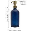 Darware 16oz Glass Pump Bottles 2pc Set; Soap Dispensers w/ Brushed Metal Pump Tops - 3 of 4