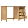 Desk Honey Brown Solid Pine Wood Medium Desk Rectangular - 3 of 4
