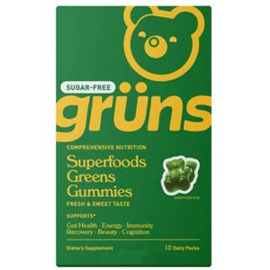 Grüns Adult Sugar-Free Superfoods Greens Gummies - 96ct/12 Servings - 1 of 4