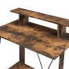 CAVINAS Modern Writing Desk with Bookshelves and Metal V-Back,15mm Thick Work Surface for Home Office and Study - 4 of 4