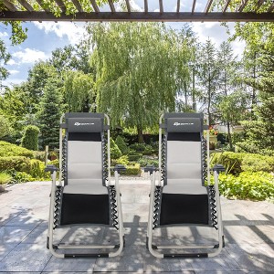 Costway 2PCS Padded Zero Gravity Chair Adjustable Folding Reclining Lounge with Cover - 1 of 4