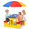 Resenkos Kids Picnic Table and Bench with Folding Umbrella-Yellow, Small Table for Arts & Crafts, Snack Time, Homeschooling, Homework - 2 of 4