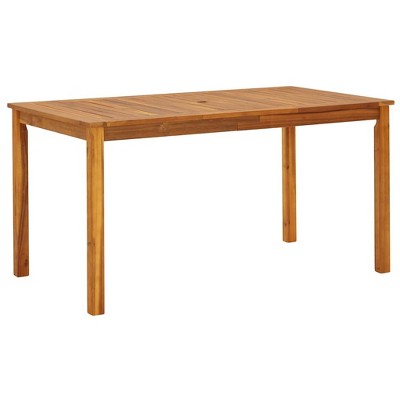 vidaXL Garden Table Varied wood tones Solid Acacia Wood Medium Durable
