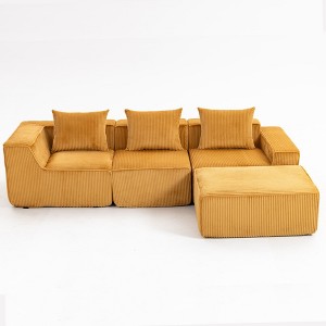 Resenkos Modular Sofa Set, Flexible & Expandable, Sectional Couch for Living Room, Easy Assembly And Space-Saving Design, Corduroy, Gray - 1 of 4