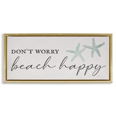 Stupell Industries Don't Worry Beach Happy, 31" x 14"