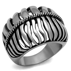 Slickblue Modern Ribcage Stainless Steel Ring for Men – High Polish, Unique Look, Sizes 8-13 - 1 of 4