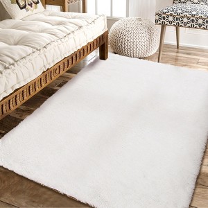 Fluffy Shaggy Rug: Tie-Dyed Furry Non-Shedding Plush Rug – Fuzzy Accent Carpet for Living Room, Bedroom | Soft Feet-Friendly Home Decor Floor Cover - 1 of 4