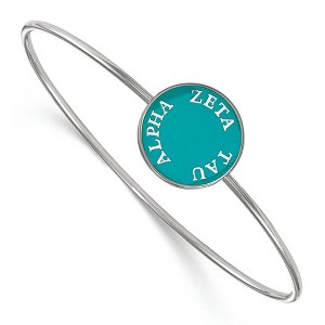 Black Bow Jewelry Sterling Silver Zeta Tau Alpha Greek Life Bangle Bracelet 7 Inch - 1 of 3