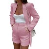 Imily Bela Women Tweed Blazer Shorts Set Double Breasted Business Suit - 2 of 4